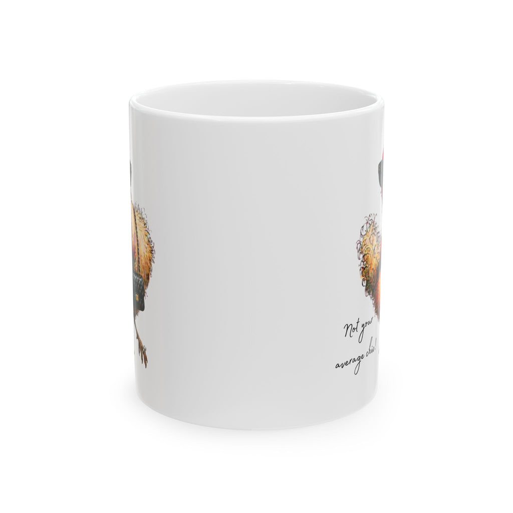 Rooster Watercolor Ceramic Mug — 'Not Your Average Cock' Funny Farmhouse Coffee Cup