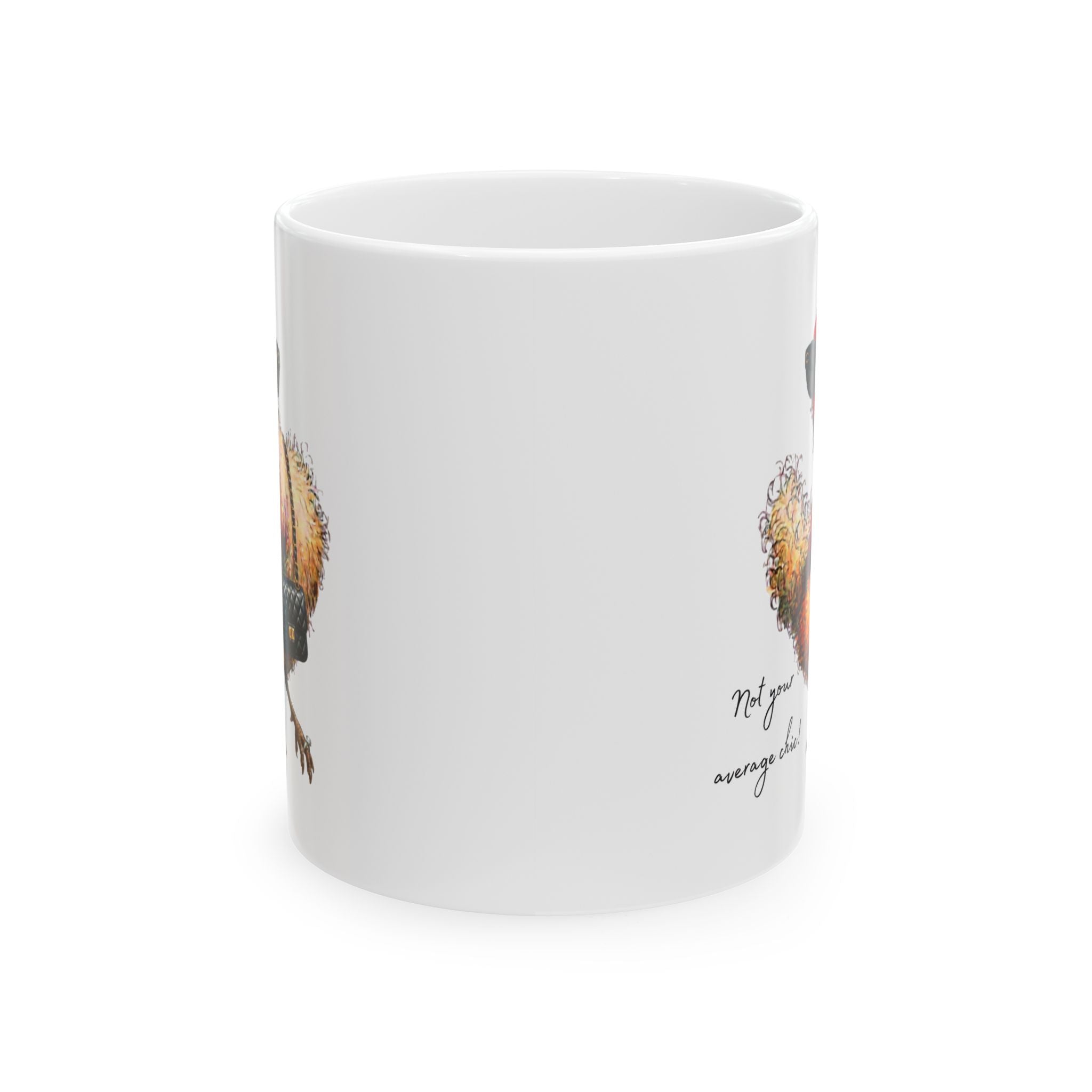 Rooster Watercolor Ceramic Mug — 'Not Your Average Cock' Funny Farmhouse Coffee Cup