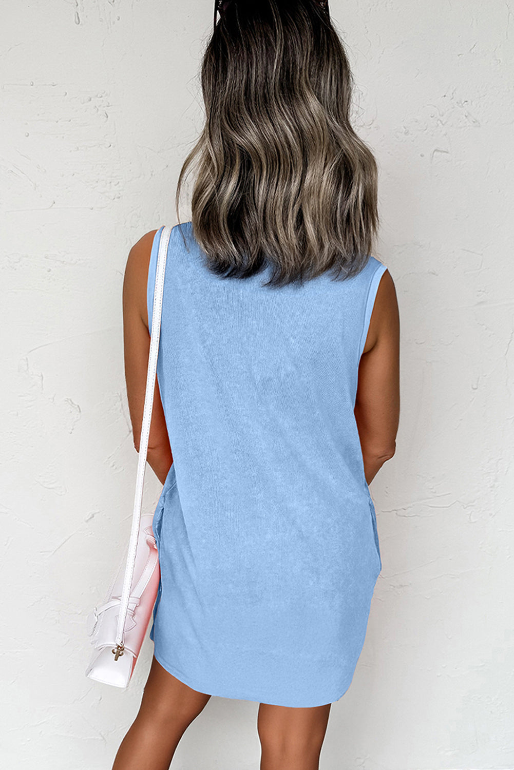 Beau Blue Mini Dress with Pockets